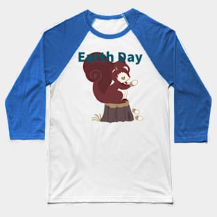 Earth Day Forest Squirrels Baseball T-Shirt